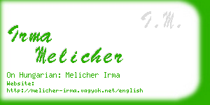 irma melicher business card